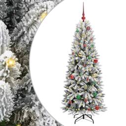 Berkfield Home Artificial Christmas Tree with 150 LEDs White 63 x 63 x 150 cm - thumbnail 2