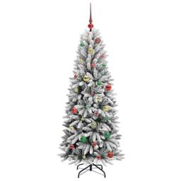 Berkfield Home Artificial Christmas Tree with 150 LEDs White 63 x 63 x 150 cm - thumbnail 6