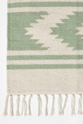 Homescapes Turin Green & Natural Kilim Cotton Rug - Size: 160 cm x 230 cm - thumbnail 3