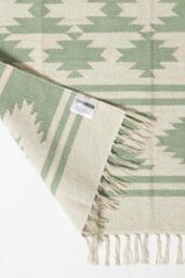 Homescapes Turin Green & Natural Kilim Cotton Rug - Size: 160 cm x 230 cm - thumbnail 5