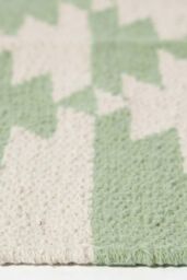 Homescapes Turin Green & Natural Kilim Cotton Rug - Size: 160 cm x 230 cm - thumbnail 4