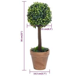 Berkfield Home Lush Artificial Boxwood Plants 2 pcs with Pots Ball Shaped Green 56 cm - thumbnail 6