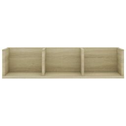 Berkfield Home CD Wall Shelf Sonoma Oak 75x18x18 cm Engineered Wood in Beige - Size: 75 x 18 x 18 cm - thumbnail 4