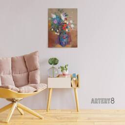 "Artery8 Bouquet of Flowers in a Vase Redon Vintage Canvas Wall Art - Size: W18"" x H24""" - thumbnail 3