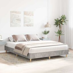 Berkfield Home Bed Frame No Mattress Concrete Grey 150x200 cm King Size Engineered Wood - thumbnail 3