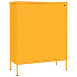 Berkfield Home Drawer Cabinet Mustard Yellow 80x35x101.5 cm Steel - thumbnail 5