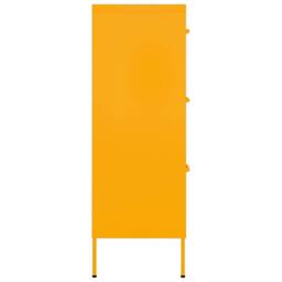 Berkfield Home Drawer Cabinet Mustard Yellow 80x35x101.5 cm Steel - thumbnail 4