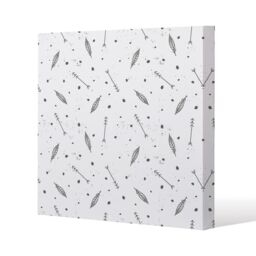 Benjamin Tate Design feathers & arrows in boho style (Canvas Print) / 61 x 61 x 4cm in Natural - Size: 61 x 61 x 4 cm - thumbnail 1
