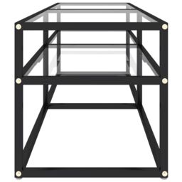 Berkfield Home TV Cabinet Transparent 140x40x40.5 cm Tempered Glass in Clear - thumbnail 4