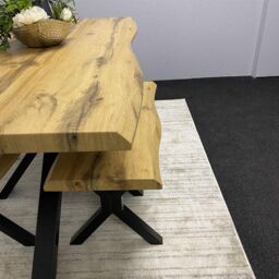 KOSY KOALA Modern Dining Table Set With Two Modern Benches Dining Room Furniture in Brown - thumbnail 6