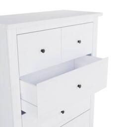 Wyld Haus Tralee White Washed Pine 3+2 Drawer Chest Solid Wood Storage - thumbnail 4
