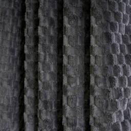 OHS Waffle Fleece Curtains Thermal Eyelet Soft Blackout in Charcoal - Size: 168 cm width x 183 cm drop - thumbnail 2