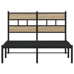 Berkfield Home Metal Bed Frame without Mattress Sonoma Oak 120x190 cm Small Double in Brown - thumbnail 4