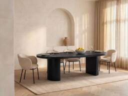 Vente-unique 4 - 12 Seater Extendable Dining Table In MDF - Black - SIDRINA - thumbnail 3