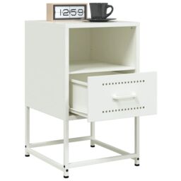Berkfield Home Bedside Cabinets 2 pcs White 36x39x60.5 cm Steel - thumbnail 4