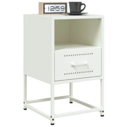Berkfield Home Bedside Cabinets 2 pcs White 36x39x60.5 cm Steel - thumbnail 3