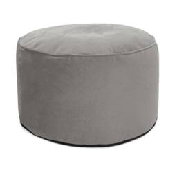 rucomfy Beanbags rucomfy Velvet Pouffe - Indoor Bean Bag Footstool in Light Grey - thumbnail 4