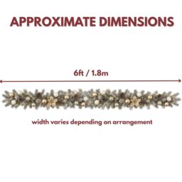 Marco Paul 6ft Artificial Frosted Christmas Garland With Pinecones in Green - thumbnail 2