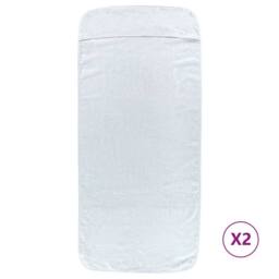 Berkfield Home Beach Towels 2 pcs White 75x200 cm Fabric 400 GSM