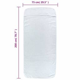 Berkfield Home Beach Towels 2 pcs White 75x200 cm Fabric 400 GSM - thumbnail 8