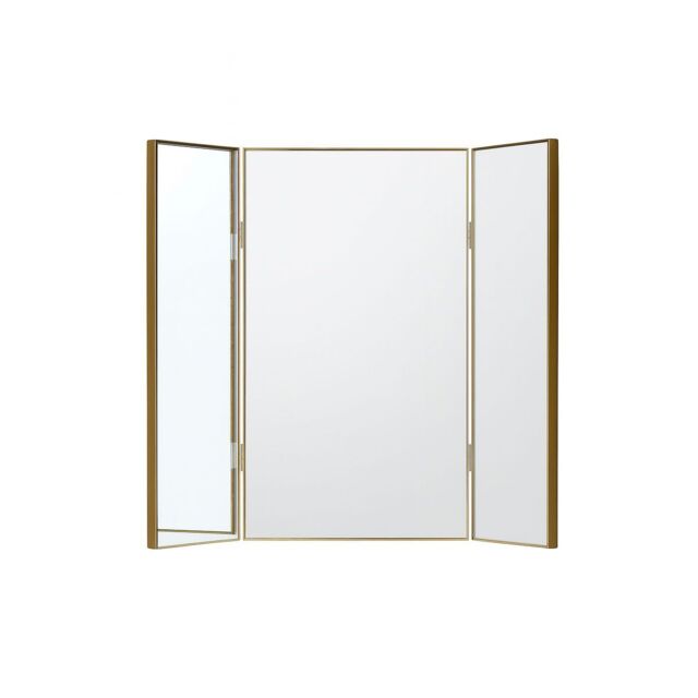 Melody Maison Large Gold Dressing Table Triple Mirror - 70cm X 60cm - Size: 70 cm X 60 cm - image 1