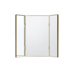 Melody Maison Large Gold Dressing Table Triple Mirror - 70cm X 60cm - Size: 70 cm X 60 cm