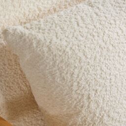 Home Source Boucle Wooden Armchair Teddy Fur Cream Modern Home Chair Seating - thumbnail 7