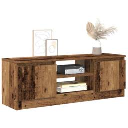 Berkfield Home TV Cabinet Old Wood 102x30x36 cm Engineered Wood in Brown - Size: 102 x 30 x 36 cm - thumbnail 2