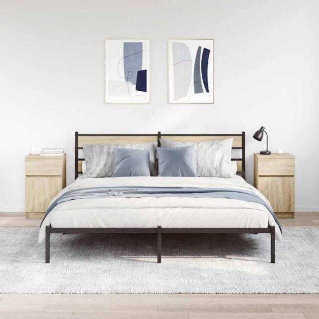 Berkfield Home Durable Bedside Cabinets 2 pcs Sonoma Oak 39x35x65 cm Engineered Wood - Size: 39 x 35 x 65 cm - image 1