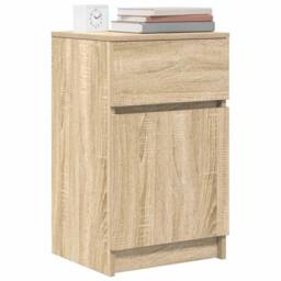 Berkfield Home Durable Bedside Cabinets 2 pcs Sonoma Oak 39x35x65 cm Engineered Wood - Size: 39 x 35 x 65 cm - thumbnail 4