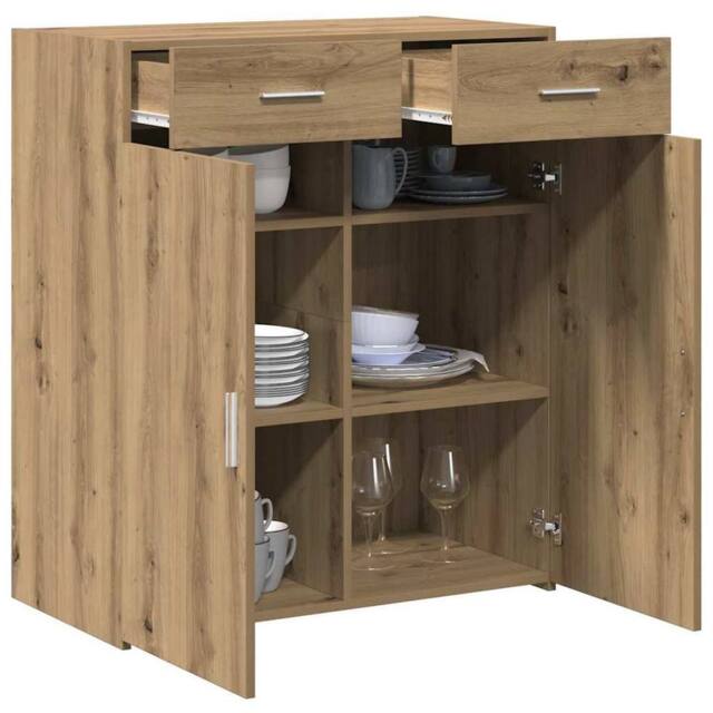 Berkfield Home Storage Cabinet Artisan Oak 80x42.5x93.5 cm Engineered Wood in Brown - image 1