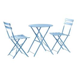 Harbour Housewares 2 Seater Sussex Bistro Set Round in Blue - thumbnail 1