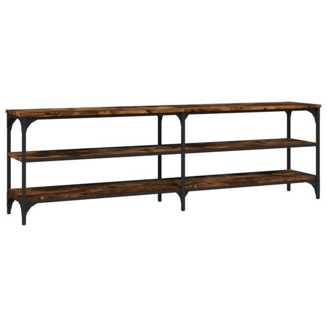 Berkfield Home TV Cabinet Smoked Oak 160x30x50 cm Engineered Wood in Brown - Size: 160 x 30 x 50 cm - image 1