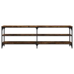 Berkfield Home TV Cabinet Smoked Oak 160x30x50 cm Engineered Wood in Brown - Size: 160 x 30 x 50 cm - thumbnail 5