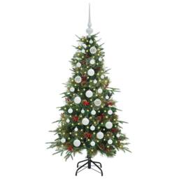 Berkfield Home Artificial Hinged Christmas Tree Green 120 cm PE & PVC - thumbnail 3