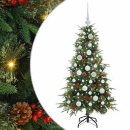 Berkfield Home Artificial Hinged Christmas Tree Green 120 cm PE & PVC - thumbnail 2