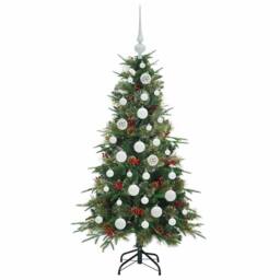 Berkfield Home Artificial Hinged Christmas Tree Green 120 cm PE & PVC - thumbnail 4