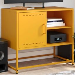 Berkfield Home TV Cabinet Mustard Yellow 68x39x60.5 cm Steel