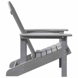 Berkfield Home Adirondack Chairs 2 pcs Light Grey 74x82x90 cm HDPE - Size: 74 x 82 x 90 cm - thumbnail 6