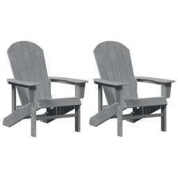 Berkfield Home Adirondack Chairs 2 pcs Light Grey 74x82x90 cm HDPE - Size: 74 x 82 x 90 cm - thumbnail 1