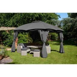 Glendale Leisure Rio Gazebo - L365 x W300 x H260 cm - Grey - thumbnail 2