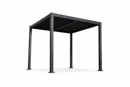 Outdoor Living 3m x 3m Manual Louvered Roof Pergola, Aluminium Frame in Charcoal - thumbnail 4