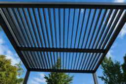 Outdoor Living 3m x 3m Manual Louvered Roof Pergola, Aluminium Frame in Charcoal - thumbnail 2