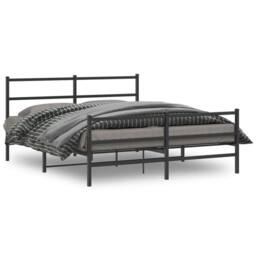 Berkfield Home Metal Bed Frame with Headboard & Footboard Black 160x200 cm - thumbnail 1