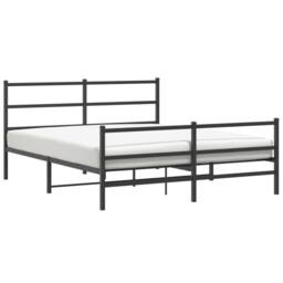 Berkfield Home Metal Bed Frame with Headboard & Footboard Black 160x200 cm - thumbnail 4