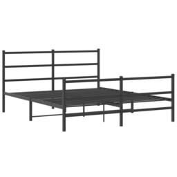 Berkfield Home Metal Bed Frame with Headboard & Footboard Black 160x200 cm - thumbnail 2