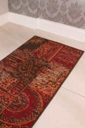 Kukoon Runner Rug Red Brown Traditional Long Hallway Rugs - Size: 70 cm x 300 cm - thumbnail 1
