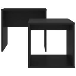 Berkfield Home Coffee Table Set Black 48x30x45 cm Engineered Wood - Size: 48 x 30 x 45 cm - thumbnail 4