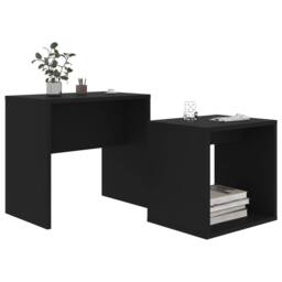 Berkfield Home Coffee Table Set Black 48x30x45 cm Engineered Wood - Size: 48 x 30 x 45 cm - thumbnail 3