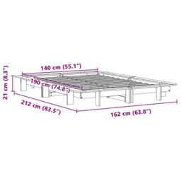 Berkfield Home Modern Bed Frame without Mattress White 140x190 cm Solid Wood Pine - thumbnail 9